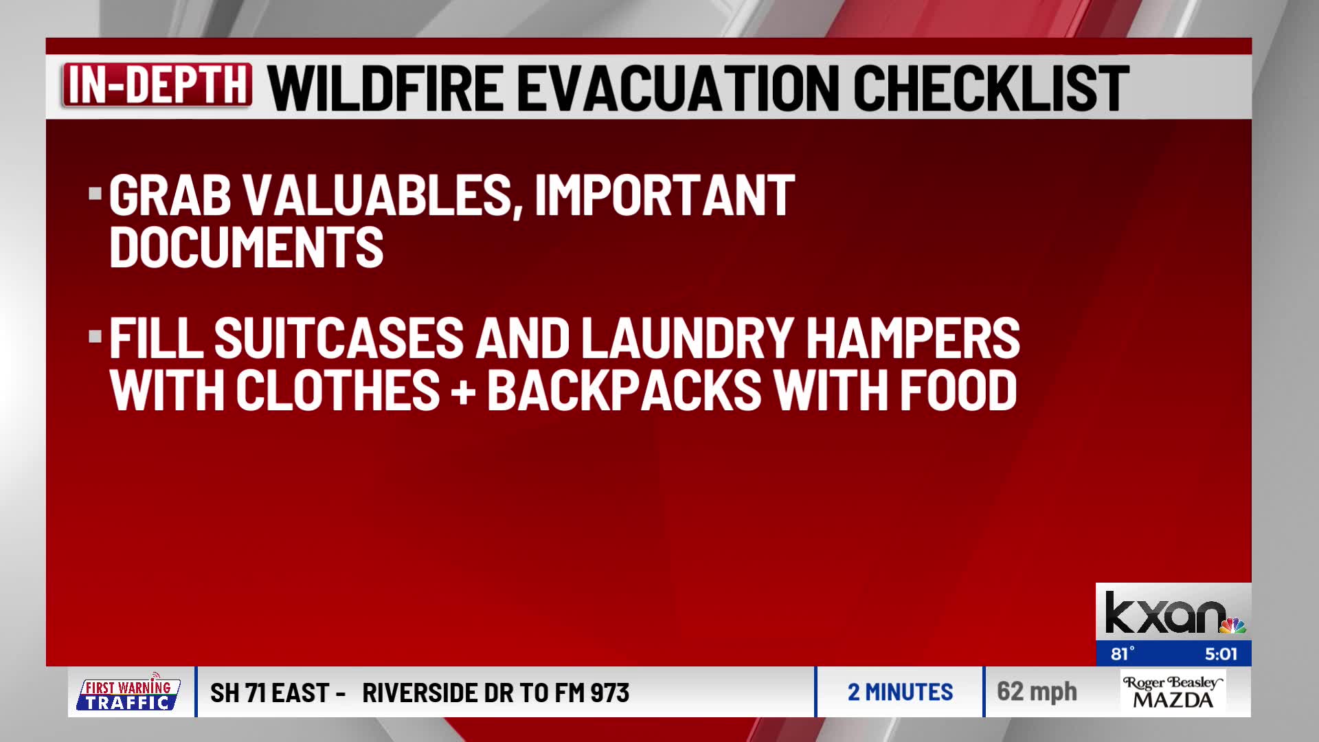Wildfire Evacuation Checklist Kxan Austin